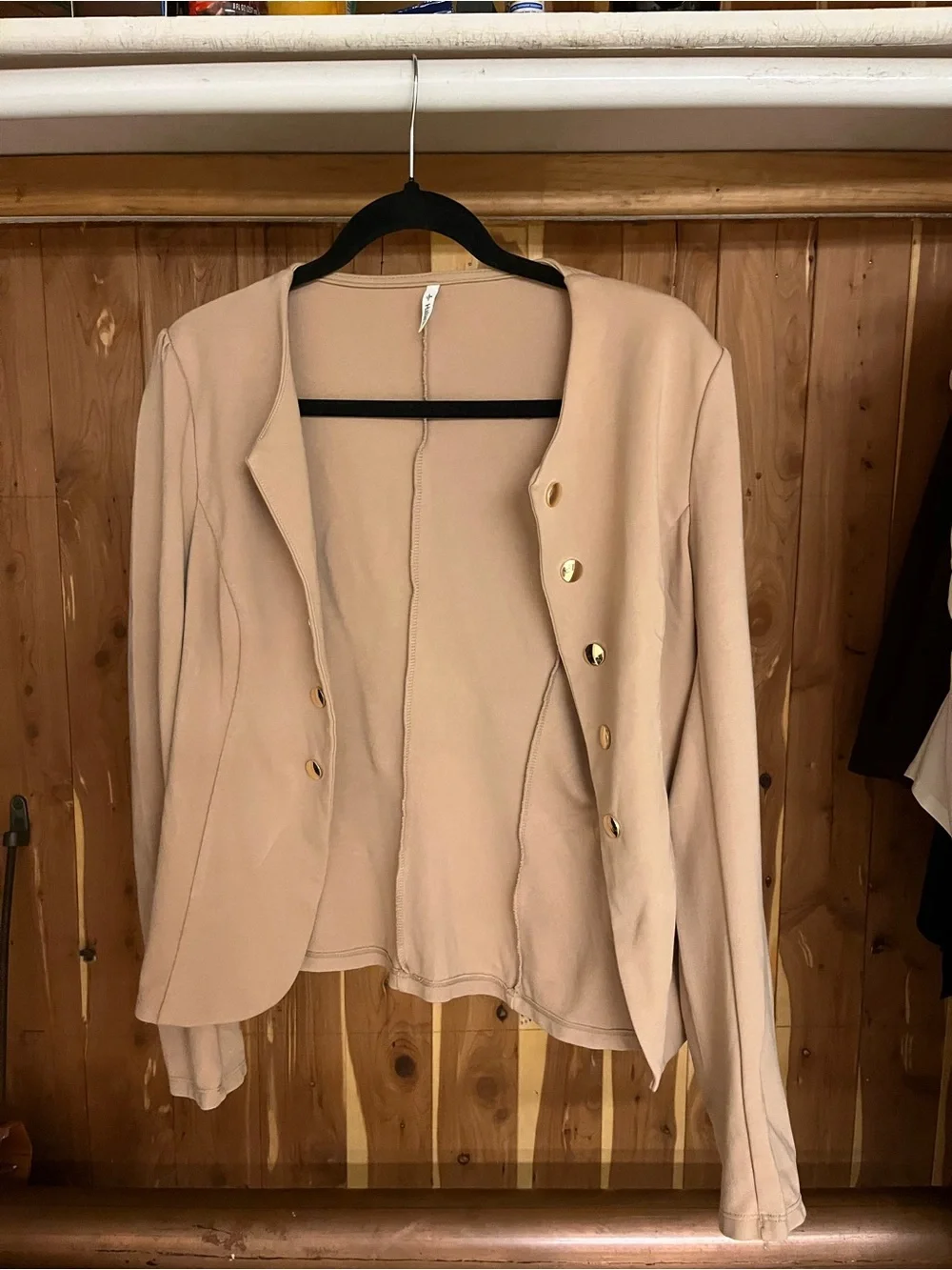 Women's Cream Button-Front Blazer Jacket - Picture 1 of 2